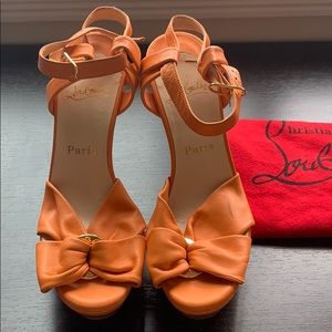 Christian Louboutin Orange Heeled Platform Sandal